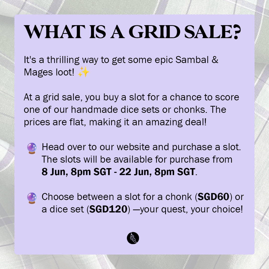 Dice Grid Sale Slot (Draw on 22 Jun 2024)